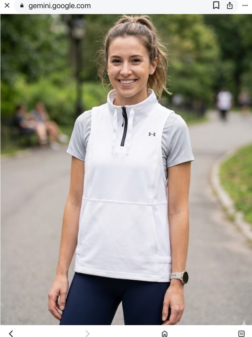 Under Armour White Sleeveless Quarter-Zip Athletic Vest